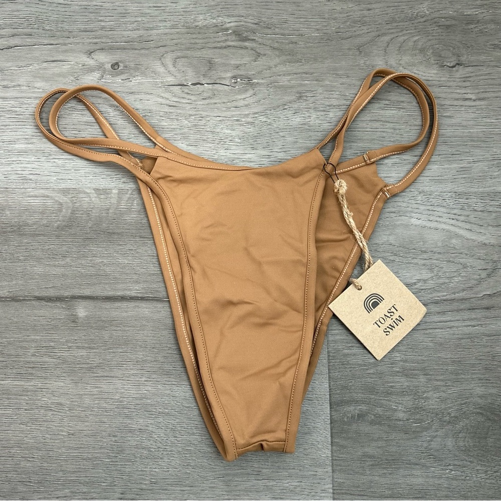 NWT Toast Swim Tan Cut Out Bikini Bottoms Size Small Womens